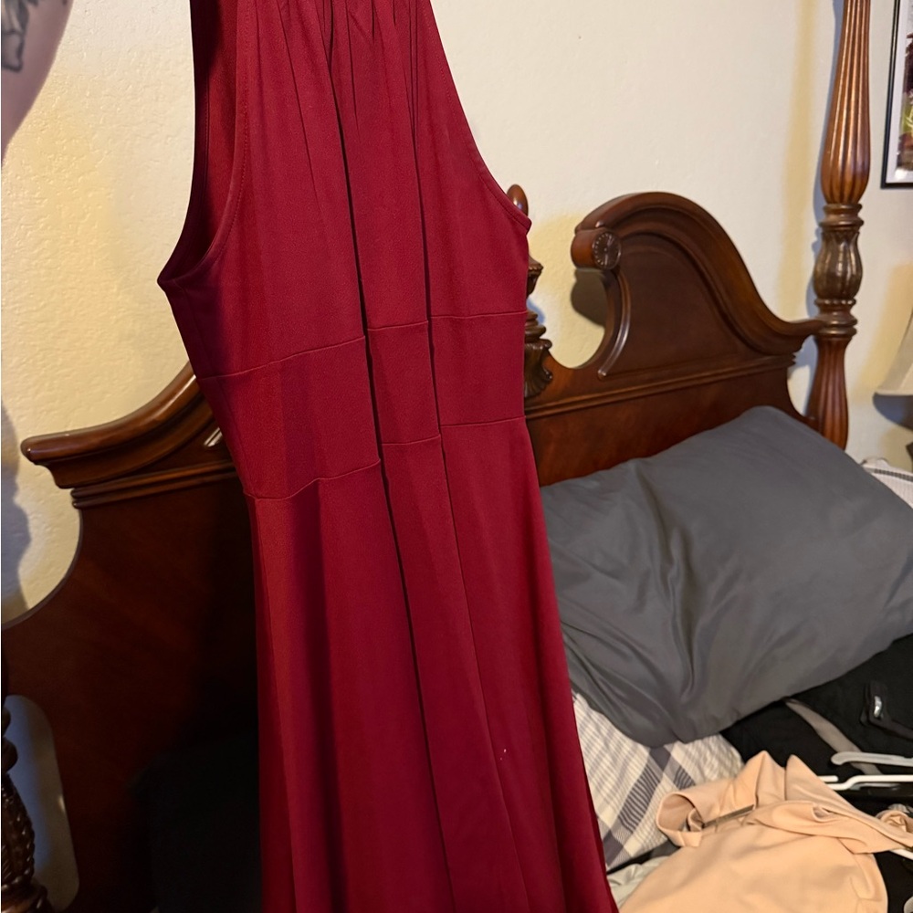 Ever Pretty Burgundy Sleeveless Dress